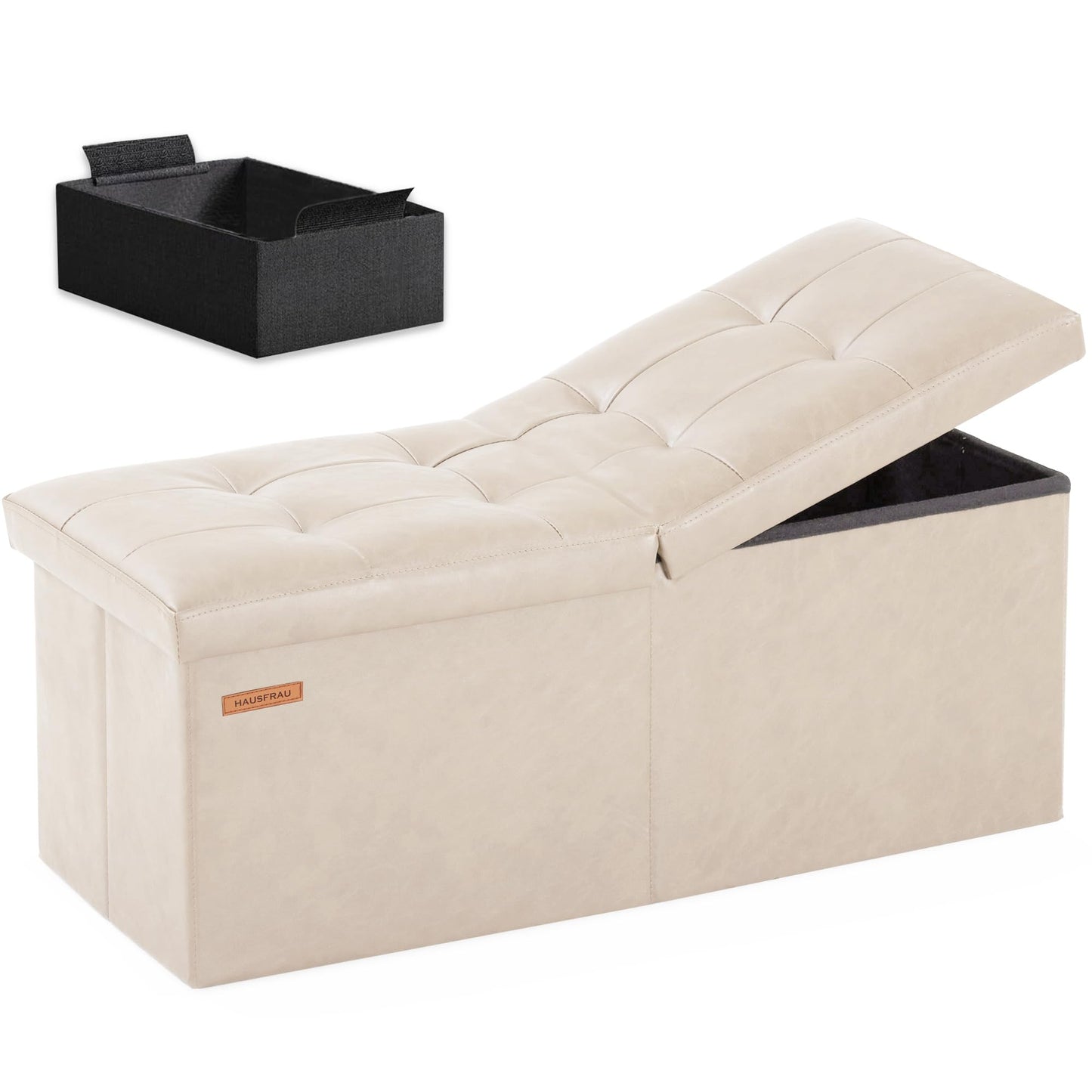 HAUSFRAU 31.5" Storage Ottoman Bench