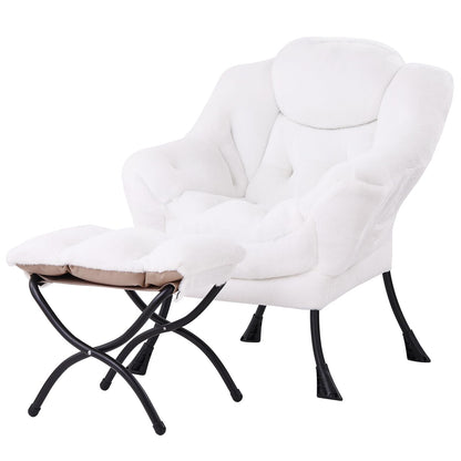 Tiita Velvet Lounge Chair with Ottoman