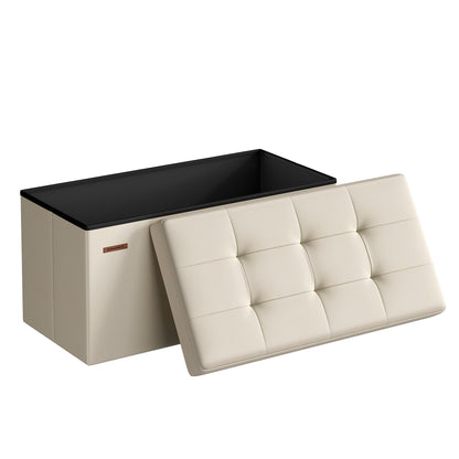 SONGMICS MAZIE 43" Folding Storage Ottoman Bench