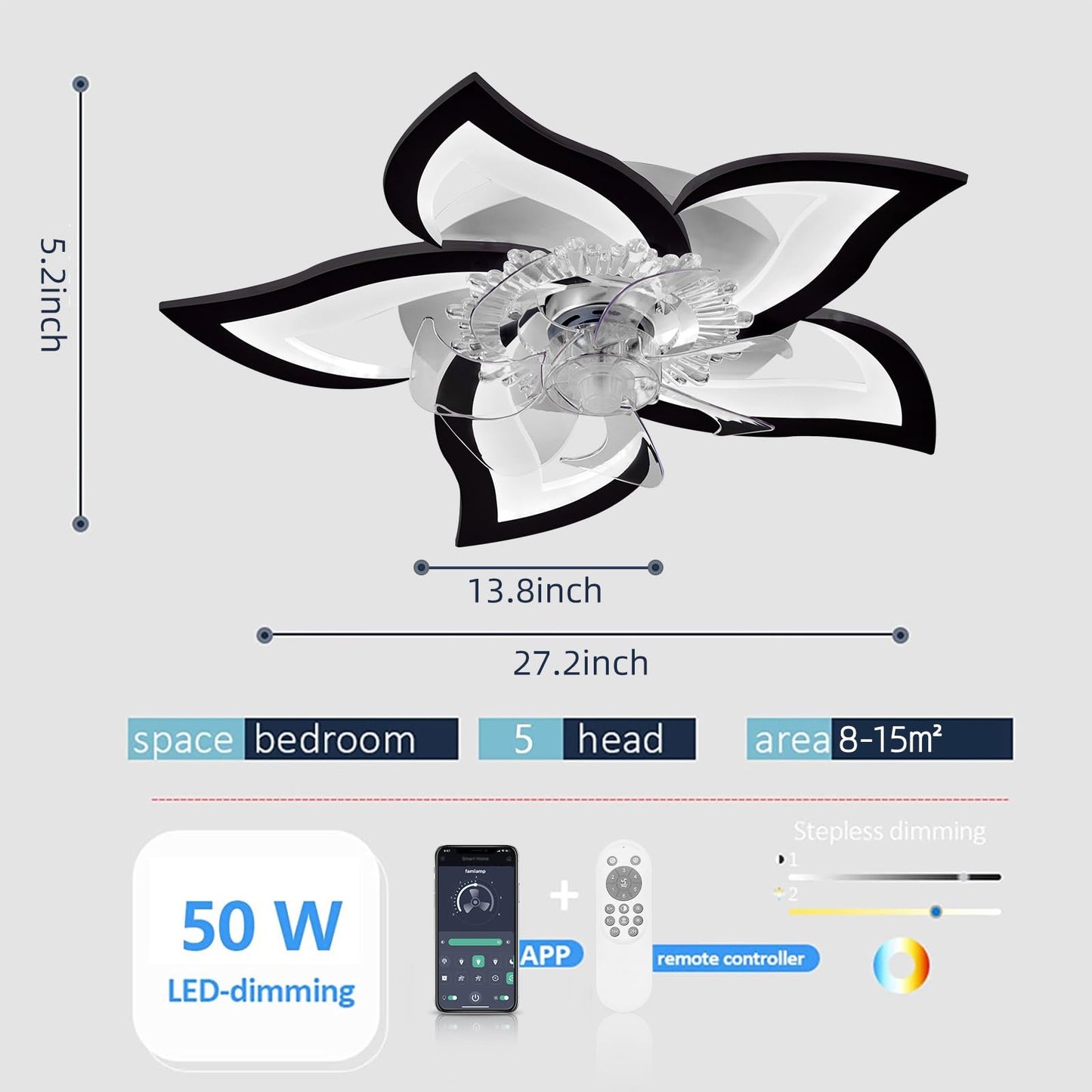 Ceiling Fan Light – Dimmable