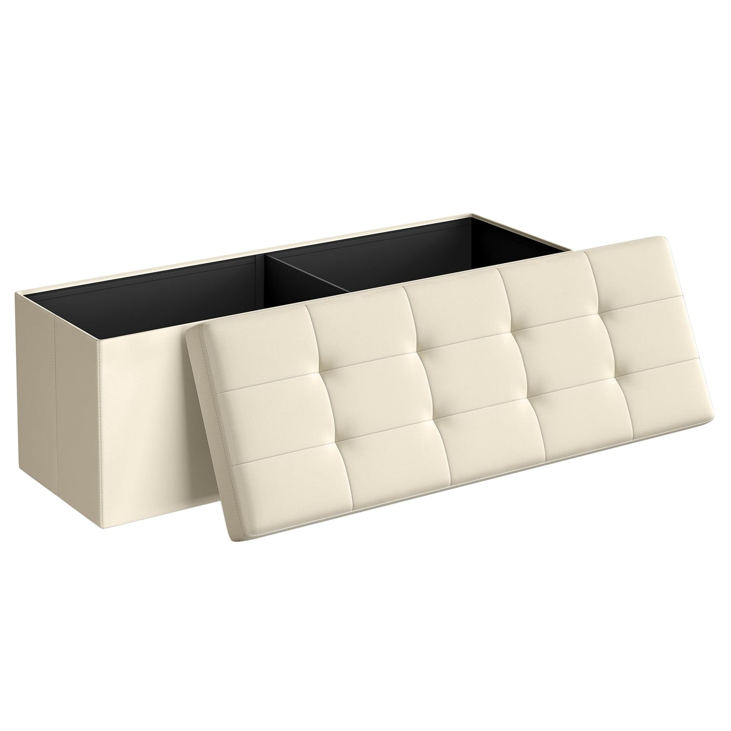 SONGMICS MAZIE 43" Folding Storage Ottoman Bench