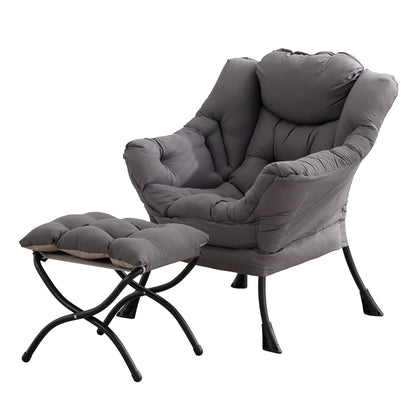 Tiita Velvet Lounge Chair with Ottoman