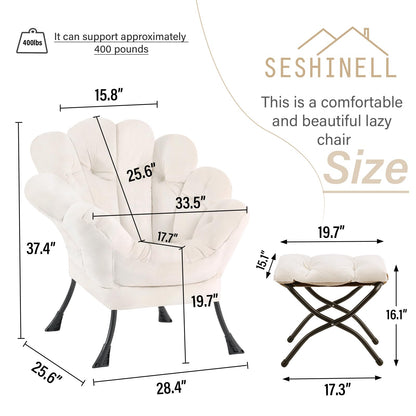 Butterfly Chair with Ottoman – Khaki Velvet