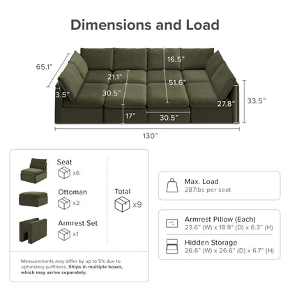 Mopio 6-Seater Modular Sofa Bed