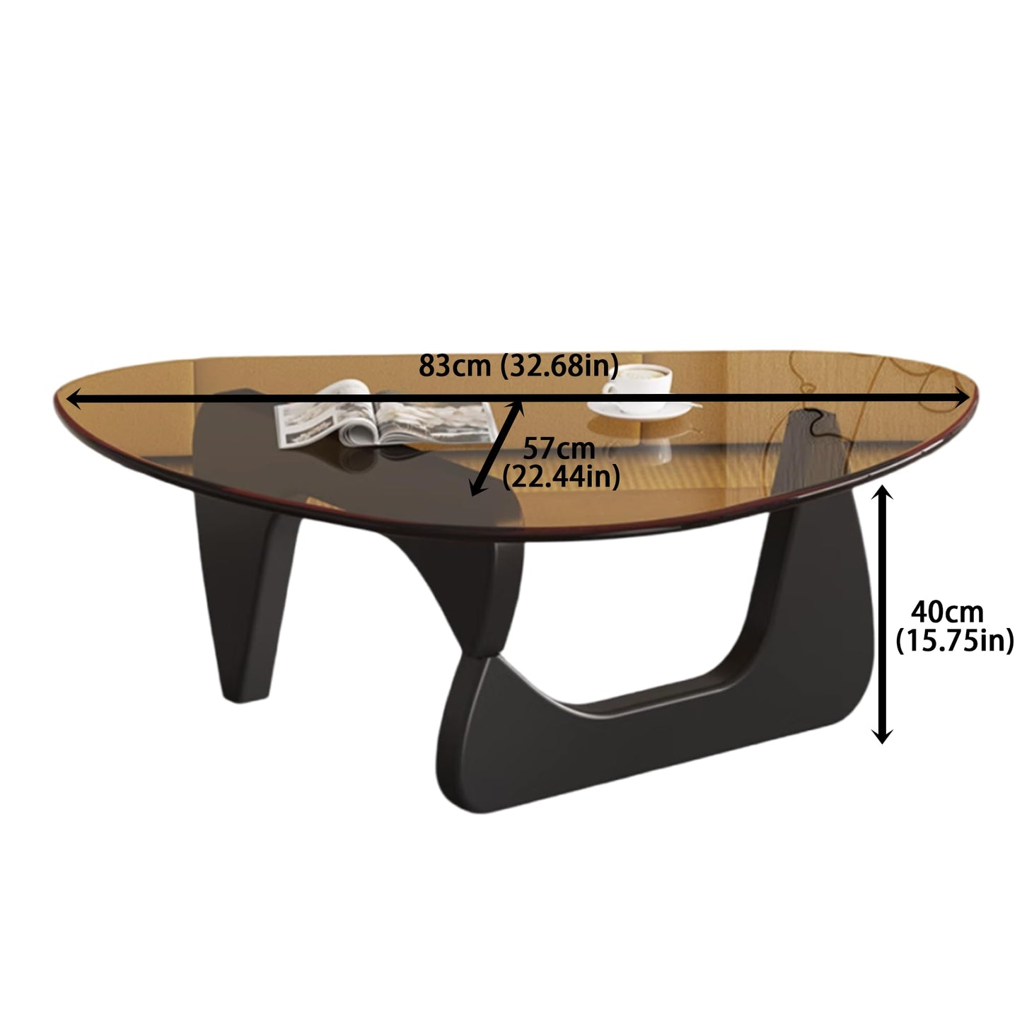 EASYSOUL 32" Glass Coffee Table