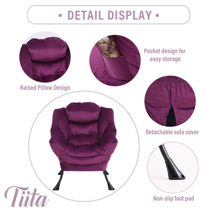 Tiita Velvet Lounge Chair with Ottoman