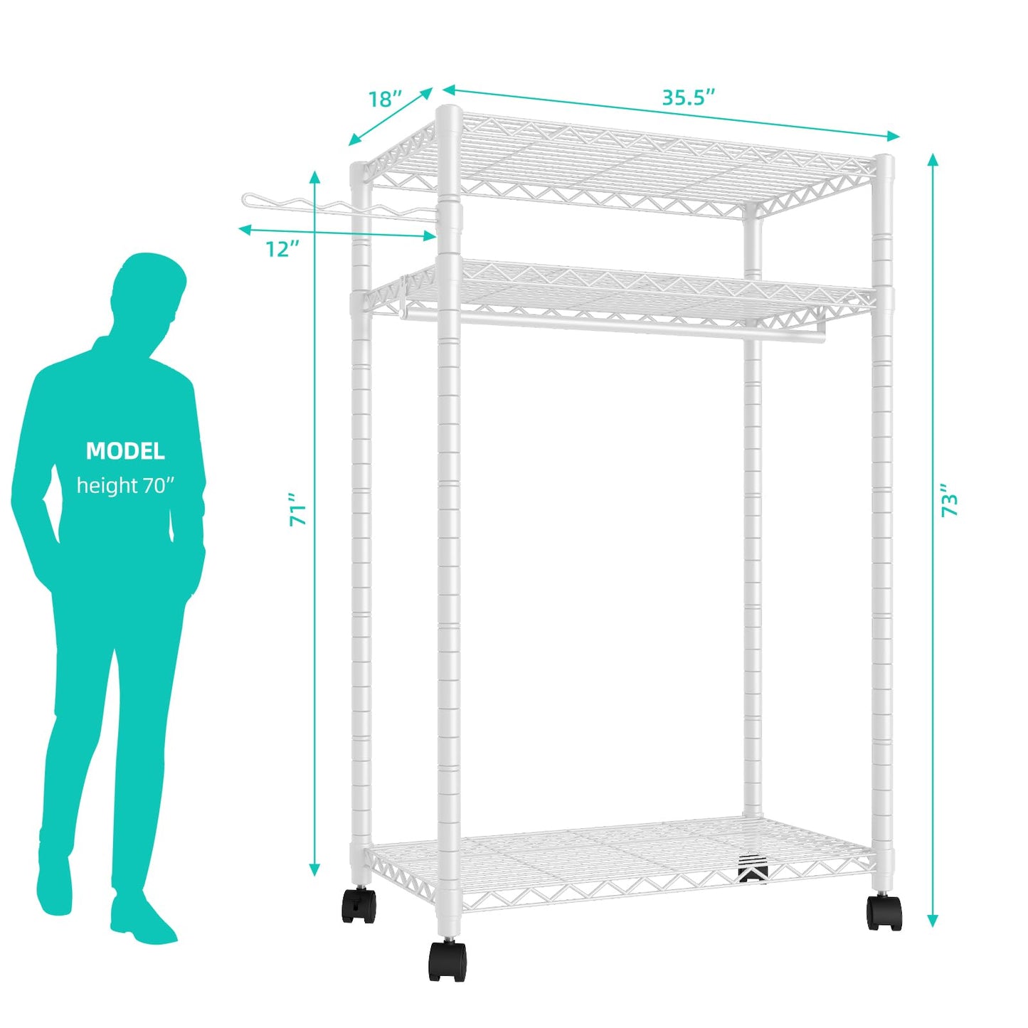 PUNION 7-Tier Portable Garment Rack
