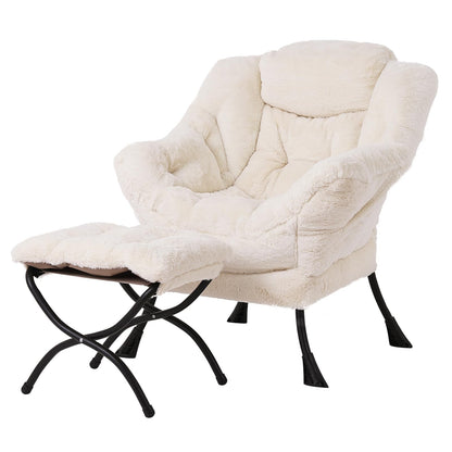 Tiita Velvet Lounge Chair with Ottoman