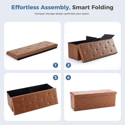 DUMOS 30" Foldable Storage Ottoman Bench