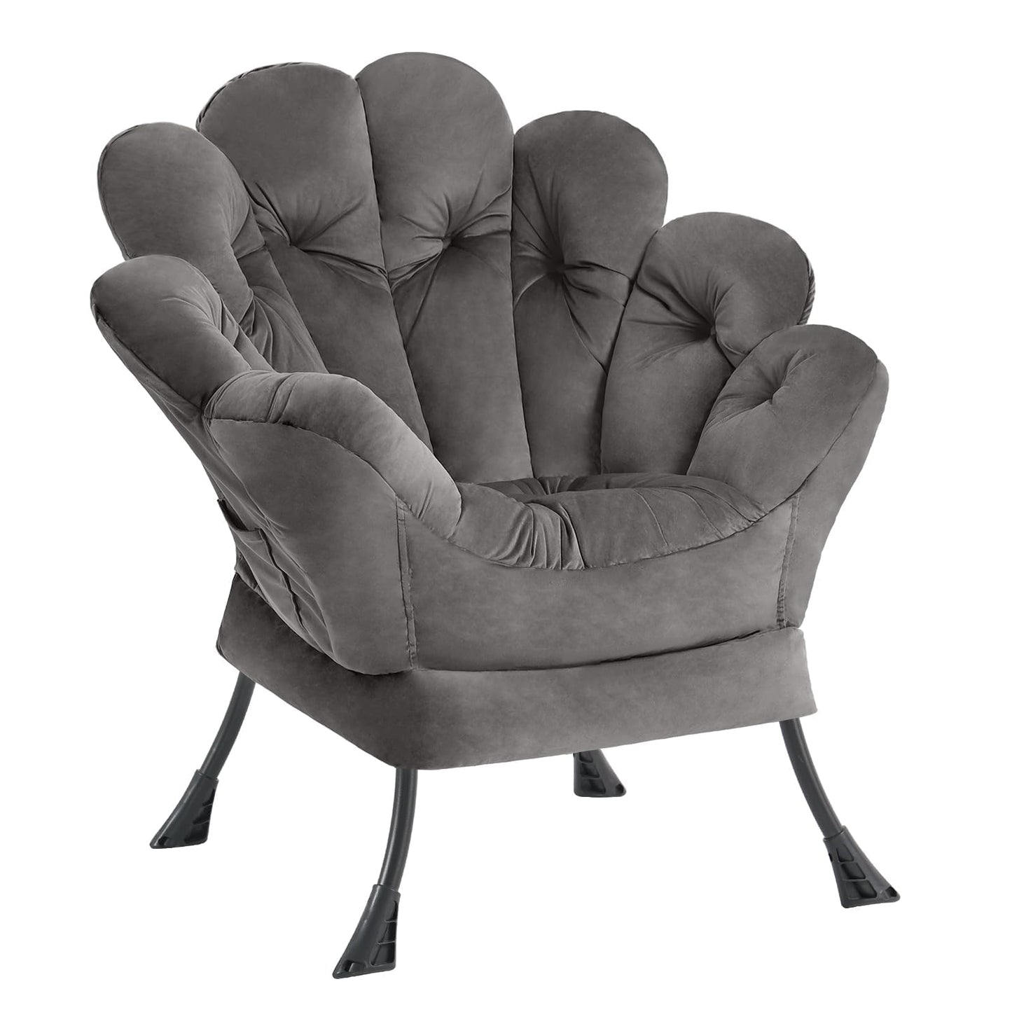 Butterfly Chair with Ottoman – Khaki Velvet