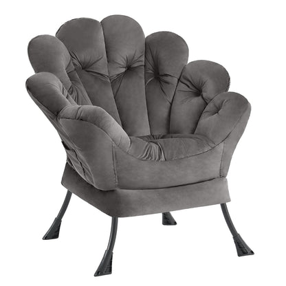 Butterfly Chair with Ottoman – Khaki Velvet