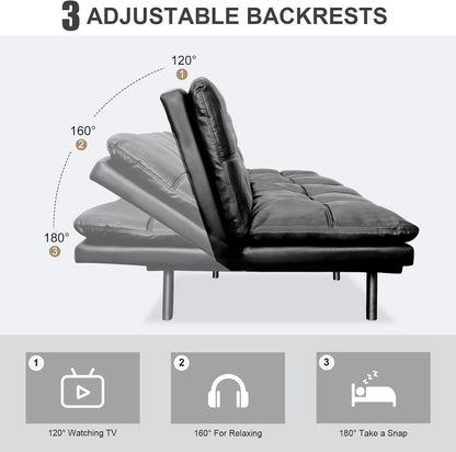 Vipbear Grey Futon Sofa Bed 71"