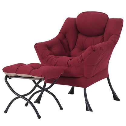Tiita Velvet Lounge Chair with Ottoman