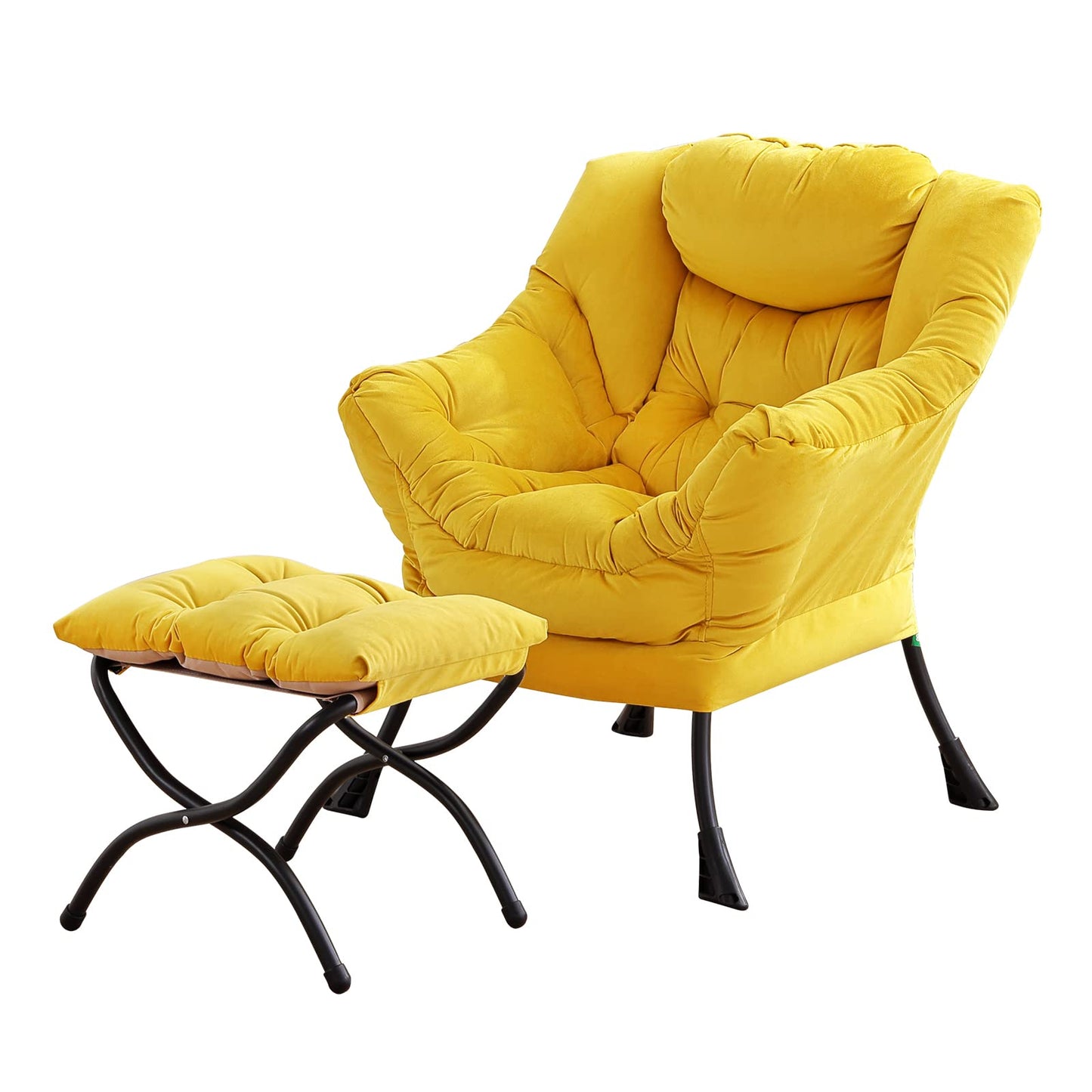 Tiita Velvet Lounge Chair with Ottoman