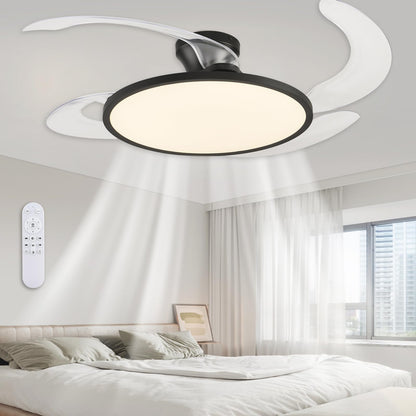 42" Retractable Ceiling Fan Light – Black