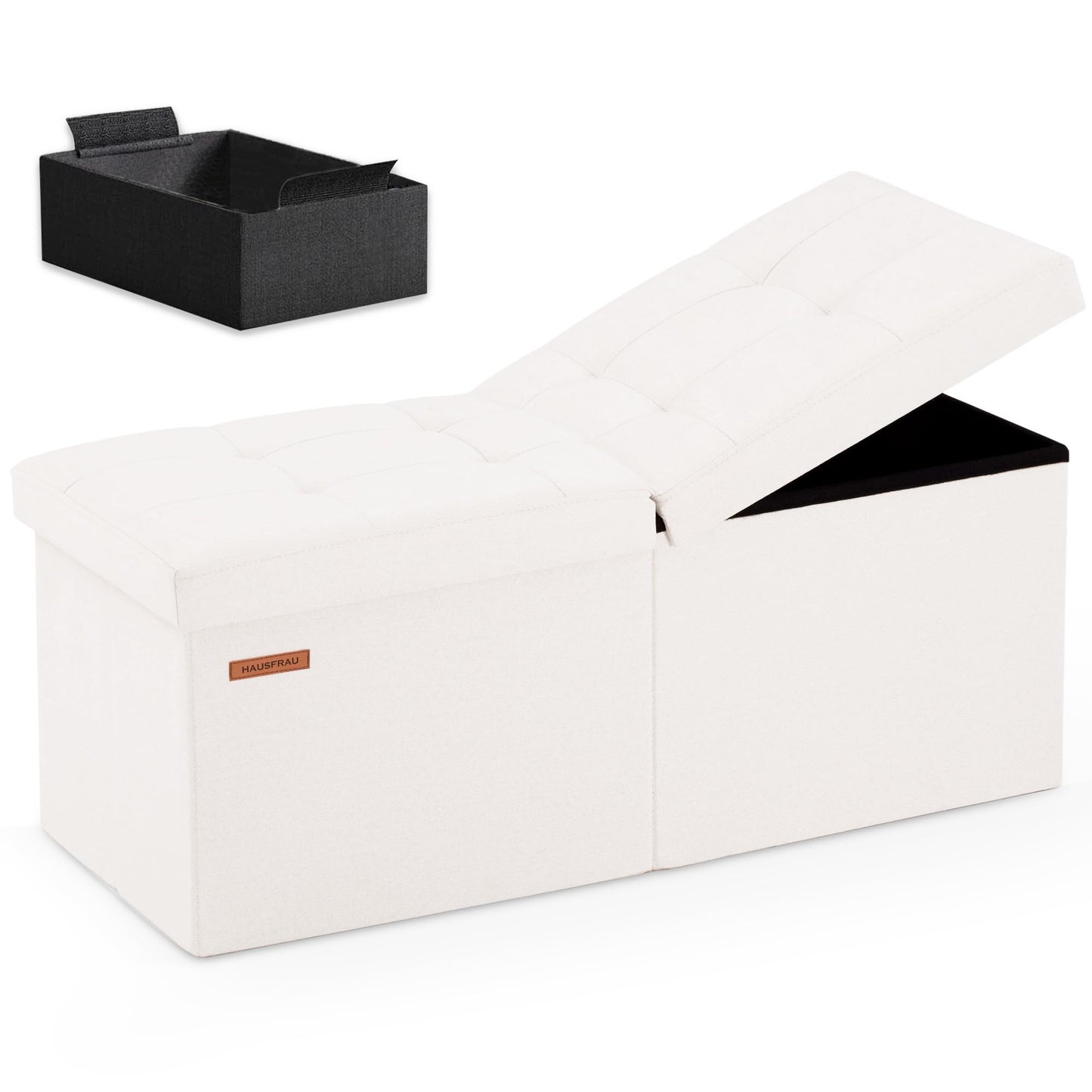 HAUSFRAU 31.5" Storage Ottoman Bench