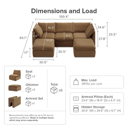 Mopio 6-Seater Modular Sofa Bed