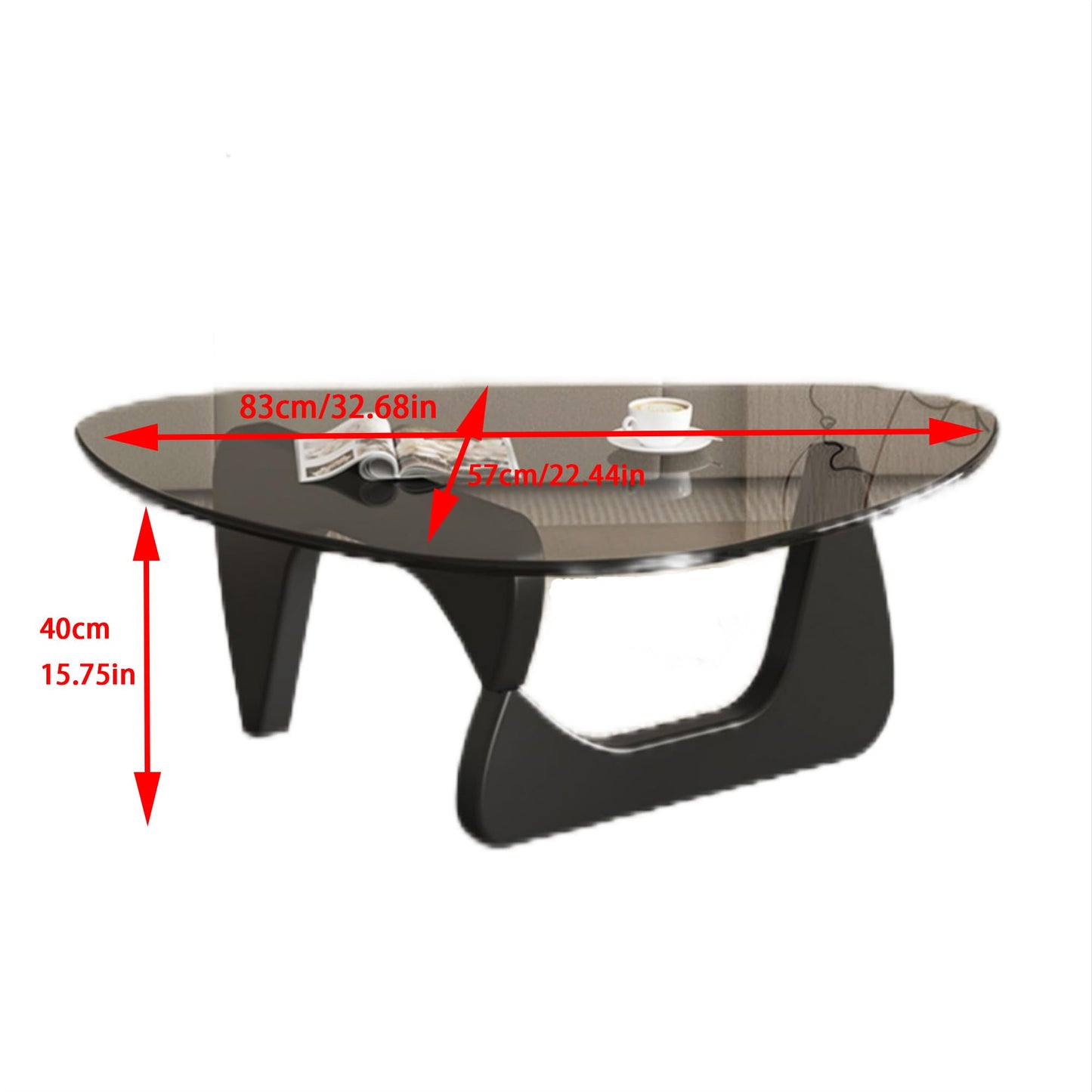 EASYSOUL 32" Glass Coffee Table