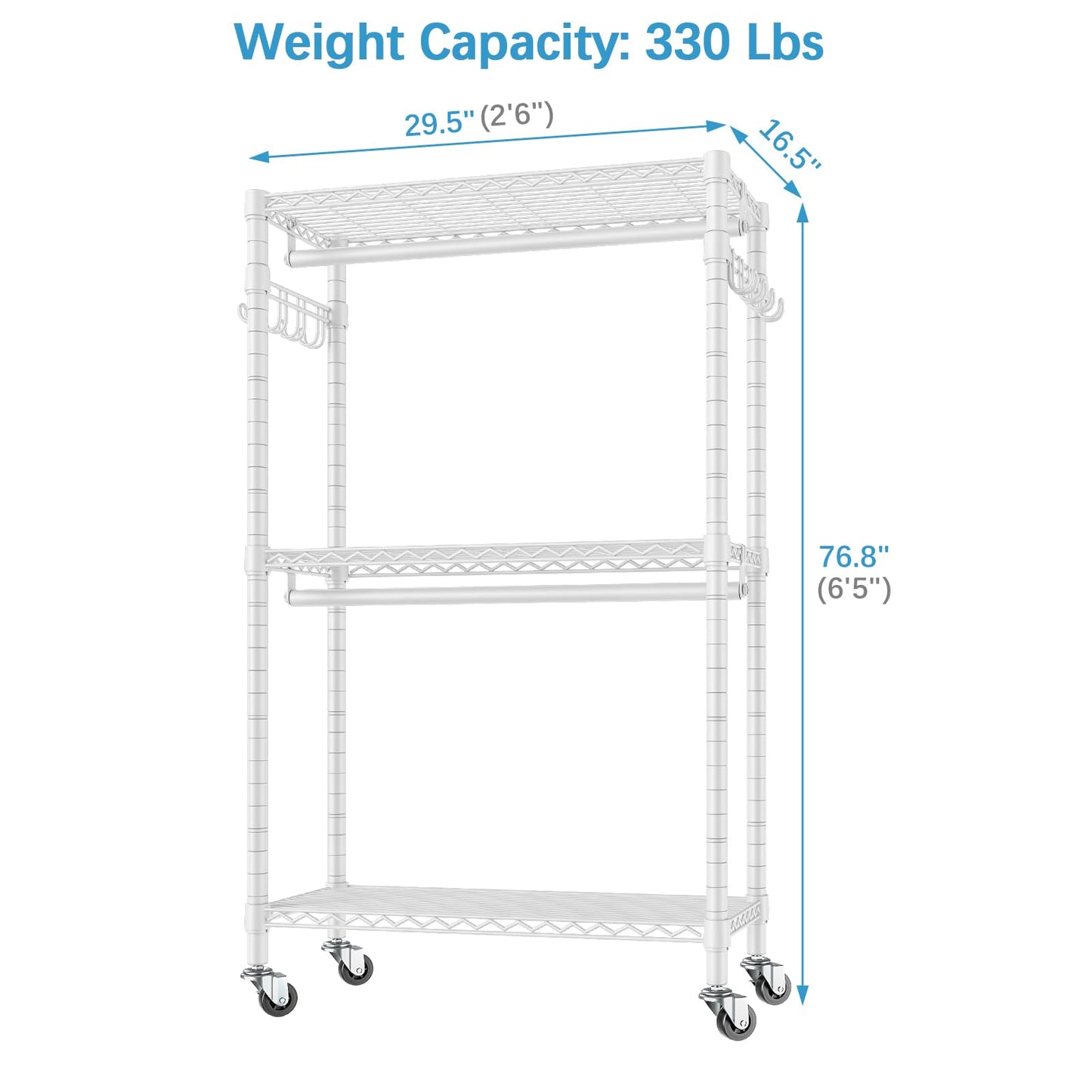 VIPEK R2 Rolling Clothes Rack with Wheels