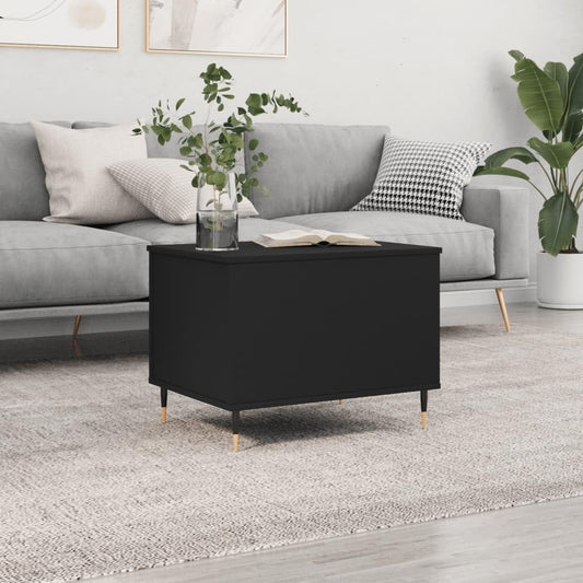 Black Wood & Metal Coffee Table