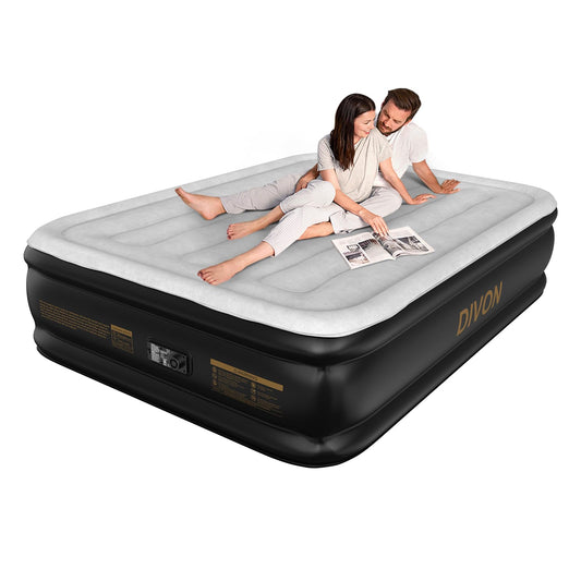 DIVON 18" Queen Air Mattress with Built-In Pump