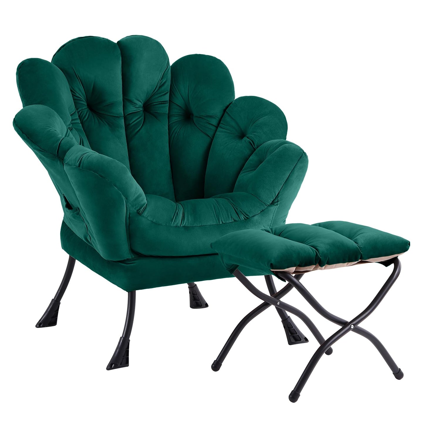Butterfly Chair with Ottoman – Khaki Velvet