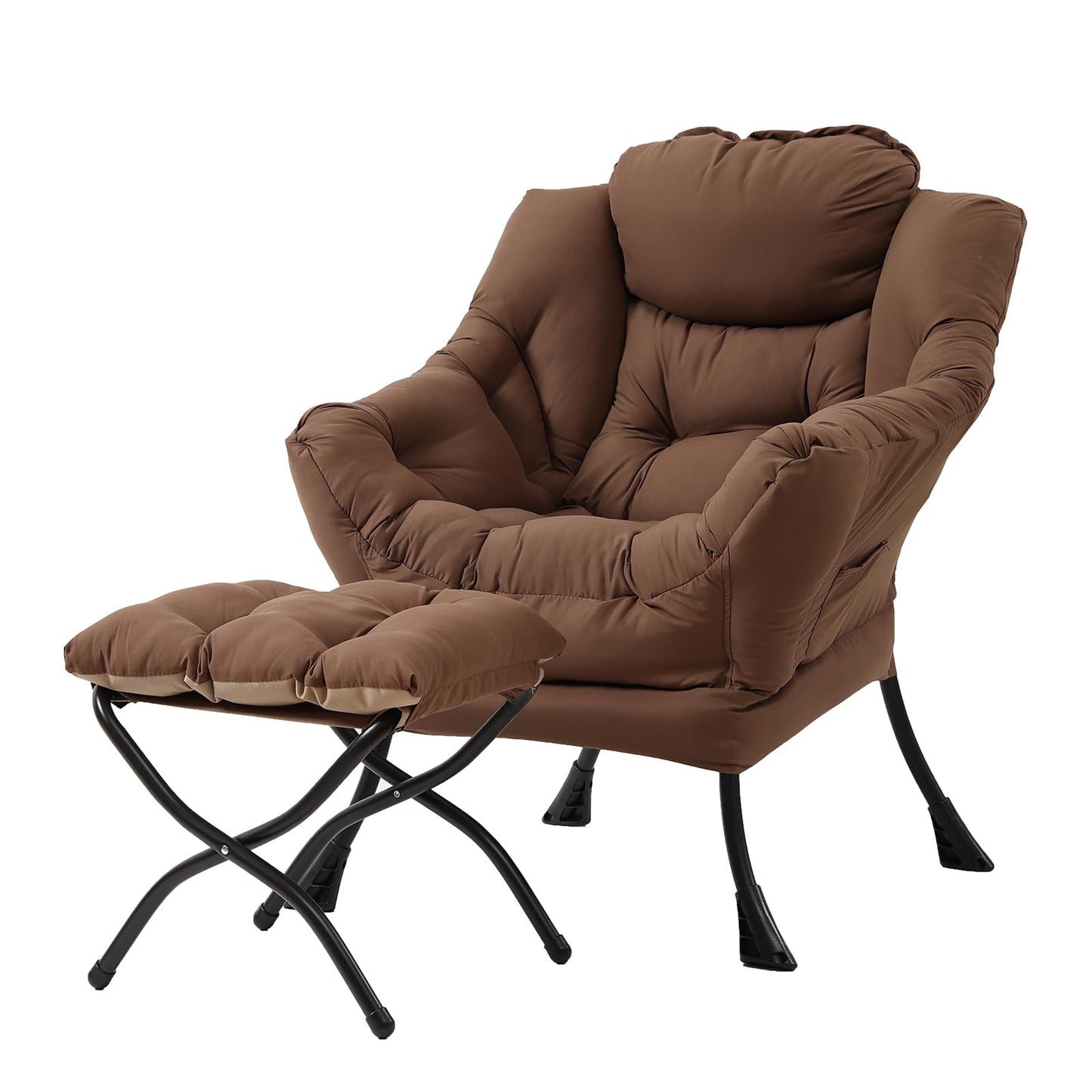 Tiita Velvet Lounge Chair with Ottoman
