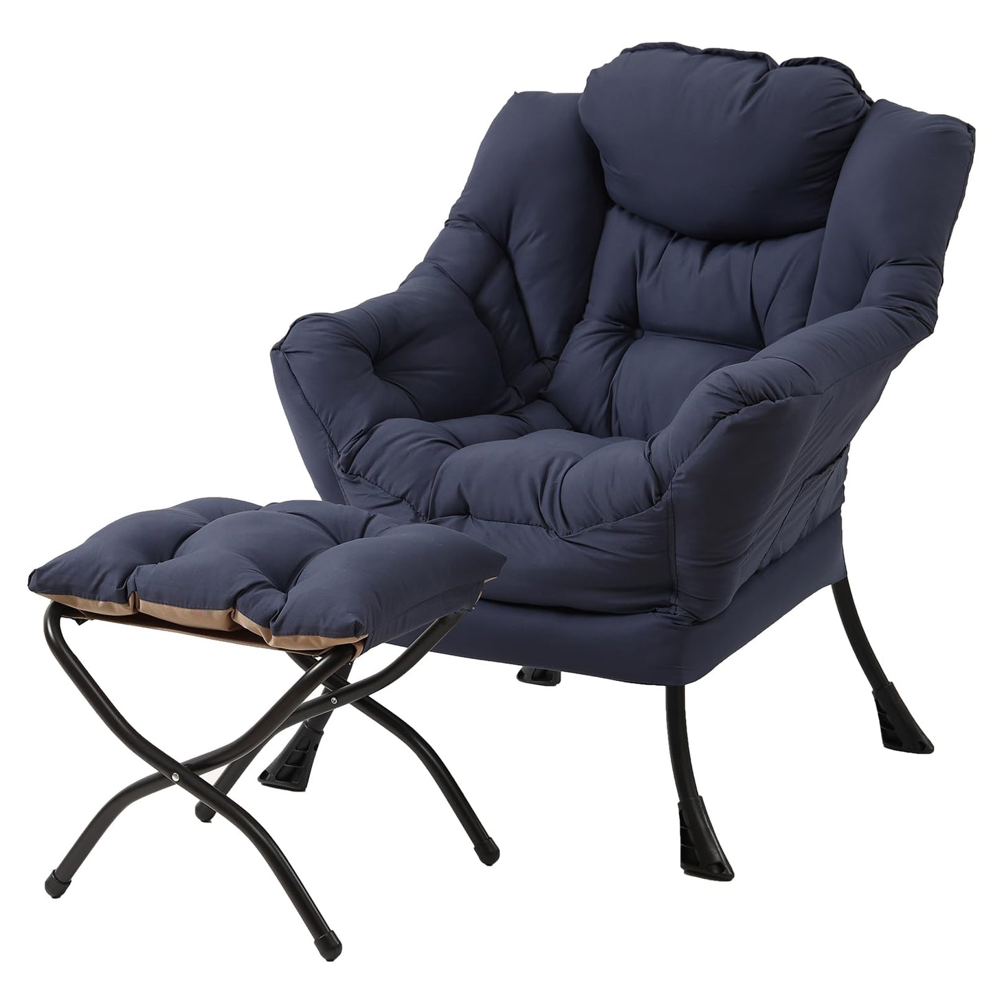 Tiita Velvet Lounge Chair with Ottoman