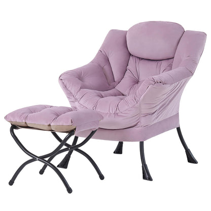 Tiita Velvet Lounge Chair with Ottoman