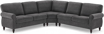 101" L-Shaped Grey 5-Seater Sofa