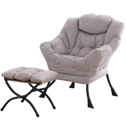 Tiita Velvet Lounge Chair with Ottoman