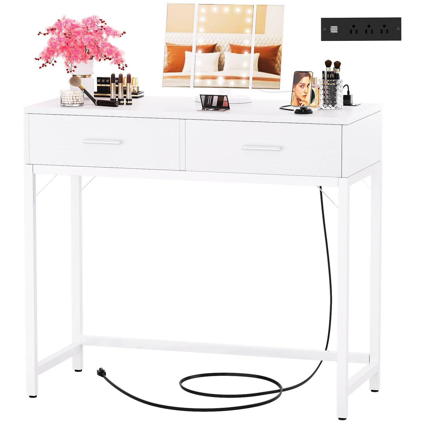 Cyclysio 36" Makeup Vanity Desk White