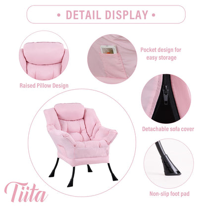 Tiita Velvet Lounge Chair with Ottoman