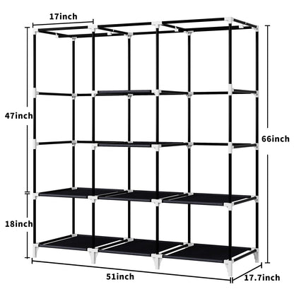 Portable 51" Closet with Rods & Shelves