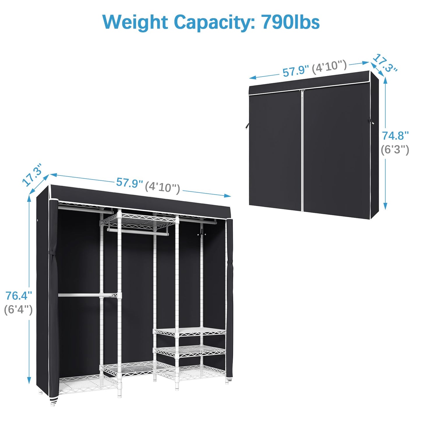 VIPEK V5C Heavy Duty Covered Clothes Rack