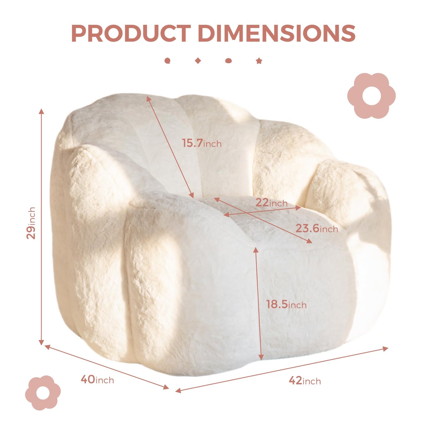 MAXYOYO Floral Bean Bag Chair – Beige