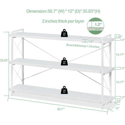 HCHQHS 4-Tier Industrial Bookshelf