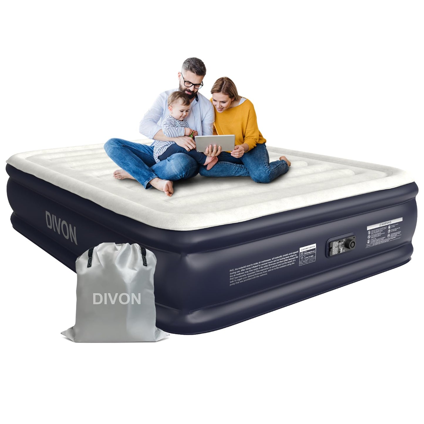 18" Queen Air Mattress with Built-In Pump