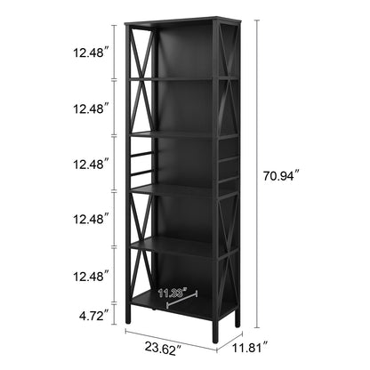 HOMISSUE 7-Tier Rustic Bookshelf