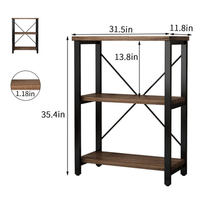 5-Tier Industrial Wood & Metal Bookcase
