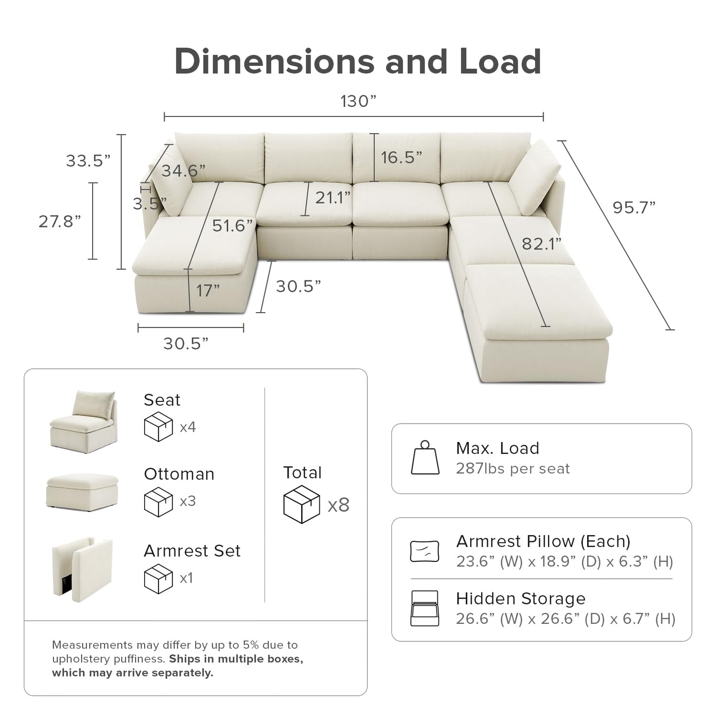 Mopio 6-Seater Modular Sofa Bed