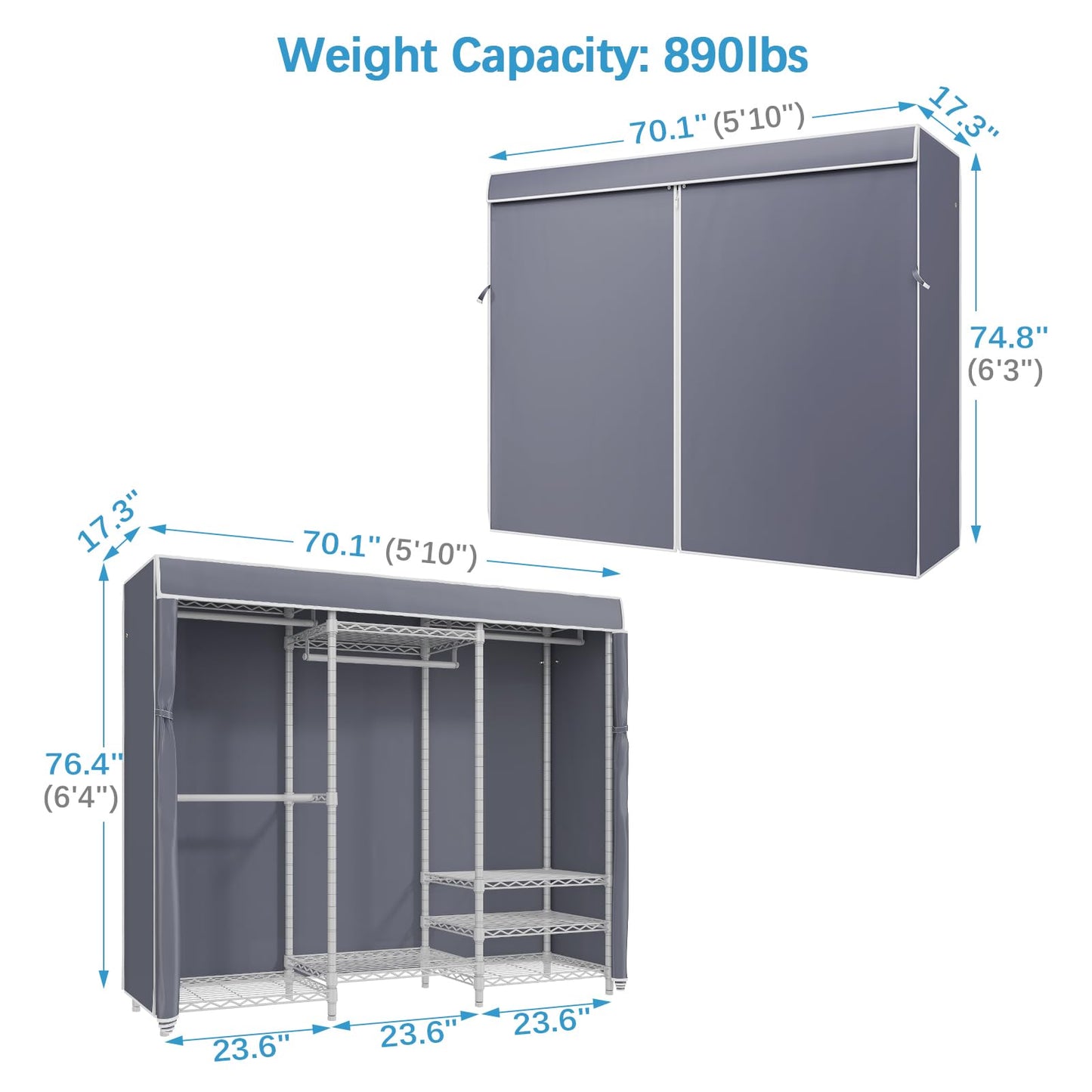 VIPEK V5C Heavy Duty Covered Clothes Rack