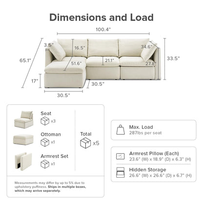 Mopio 6-Seater Modular Sofa Bed