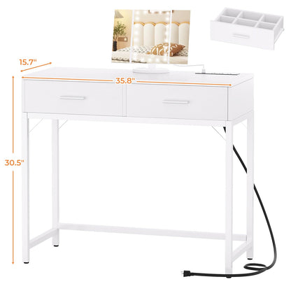 Cyclysio 36" Makeup Vanity Desk White