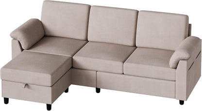 Vongrasig 79" L-Shaped Sofa, Grey