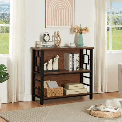 HOMISSUE 3-Tier Rustic Bookshelf