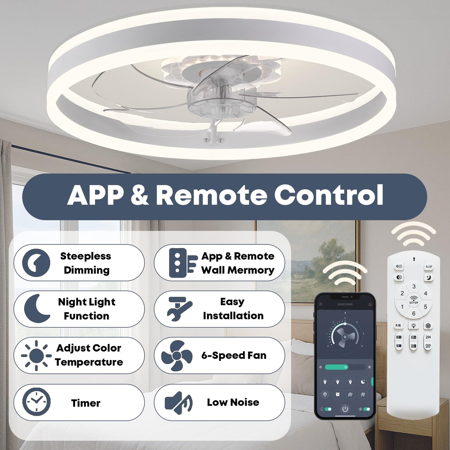 20" Ceiling Fan with Light