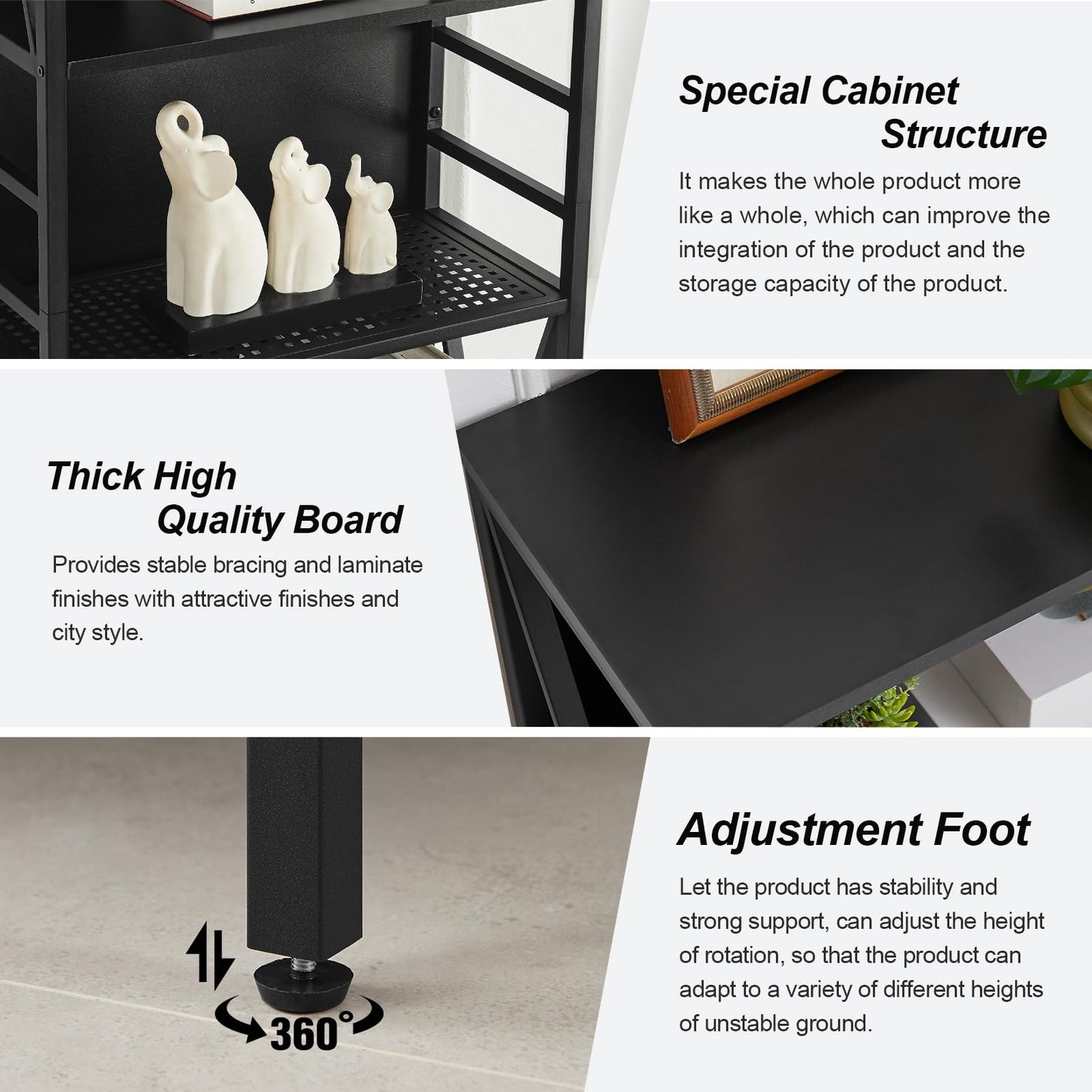 HOMISSUE 7-Tier Rustic Bookshelf