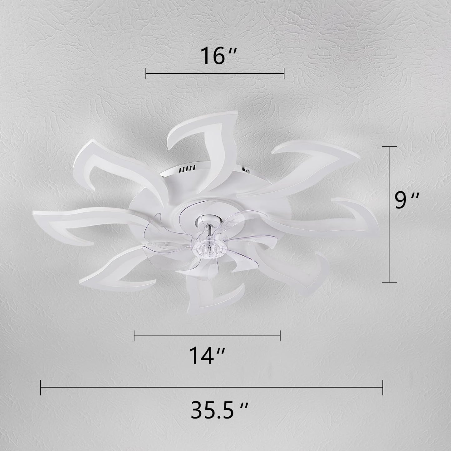 32" Black Ceiling Fan with Light