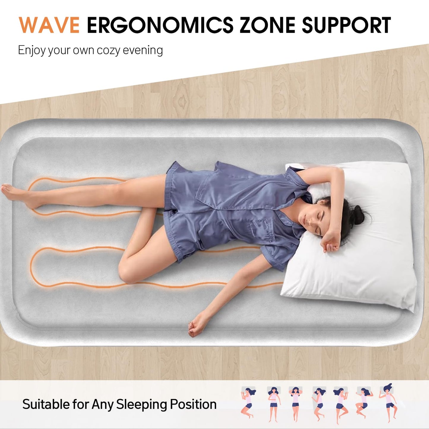 DIVON 18" Queen Air Mattress with Built-In Pump